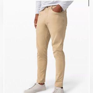 Lululemon ABC Slim-Fit Pant Warpstreme, 34” Waist 32 Length, Tan Khaki Color